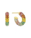 Jackie Mack Designs Rainbow Hoop Earrings In Gold