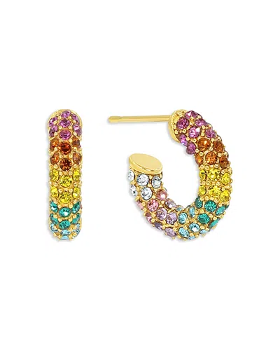 Jackie Mack Designs Rainbow Hoop Earrings In Gold