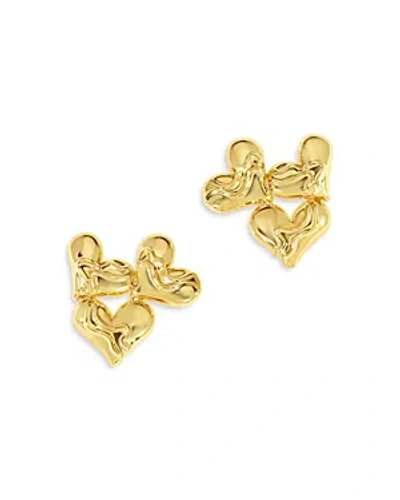 Jackie Mack Designs Triple Heart Statement Earrings In Gold