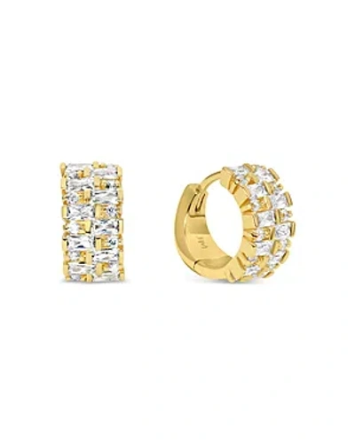 Jackie Mack Designs Vega Cubic Zirconia Huggie Hoop Earrings In Gold