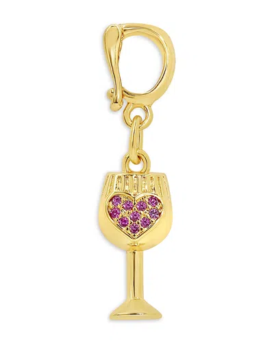 Jackie Mack Designs Wine Glass Charm In Gold