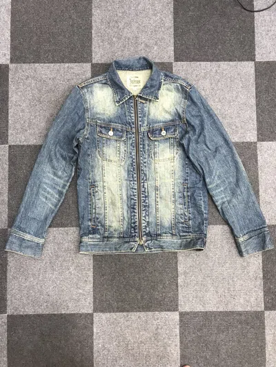 Pre-owned Jackrose Japan Zipper Denim Jacket In Blue