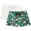 Jaclyn 2-pack Holiday Print Pajama Shorts In Green