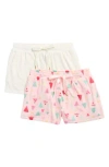 Jaclyn 2-pack Holiday Print Velour Pajama Shorts In Pink