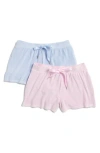 Jaclyn 2-pack Rib Velour Shorts In Lilac Snow/hal
