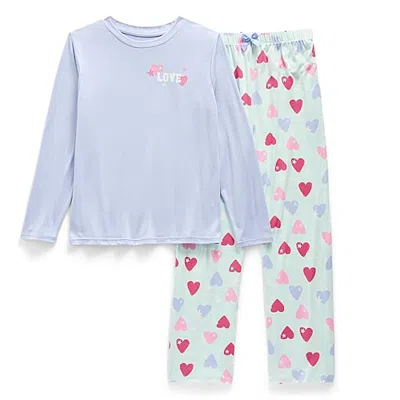 Jaclyn Big Kid Girls Crew Neck Long Sleeve 2-pc. Pajama Set In Blue