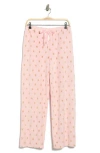 Jaclyn Fleece Print Pajama Pants In Pink