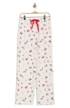 Jaclyn Fleece Print Pajama Pants In White