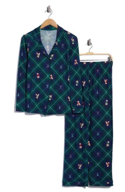 Jaclyn For Mom Teddy Bear Two-piece Pajamas In Blue