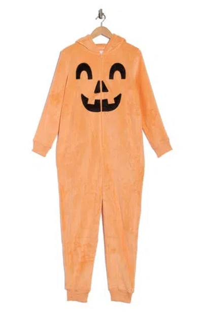 Jaclyn Halloween Hooded One-piece Pajamas In Orange