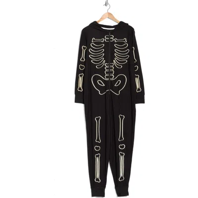 Jaclyn Hooded Skeleton Jumpsuit In Reindeer Heathr
