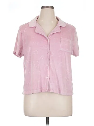 Pre-owned Jaclyn Intimates Short Sleeve Blouse In Pink