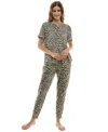 Jaclyn Intimates Women's 2-pc. Printed Jogger Pajamas Set In Bernice Leo