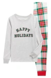 Jaclyn Kids' Matching Family Happy Holidays Fitted Two-piece Pajamas In Multi
