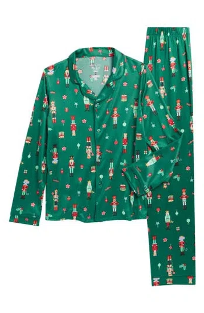 Jaclyn Kids' Nutcracker Fitted Two-piece Pajamas In Green