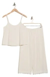 Jaclyn Lace Wide Leg Capri Pajamas
