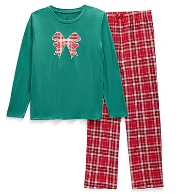 Jaclyn Little & Big Kid Girls Crew Neck Long Sleeve 2-pc. Big Kids Pajama Set In Red