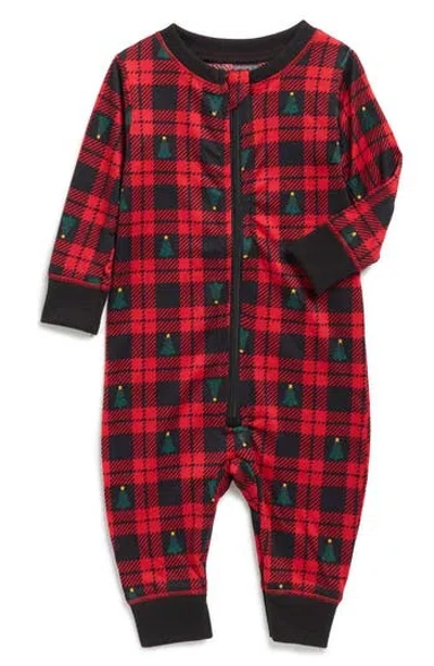 Jaclyn Matching Family Christmas Tree Fitted One-piece Pajamas In Red