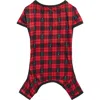 Jaclyn Matching Family Christmas Tree Plaid Dog Pajamas In Red