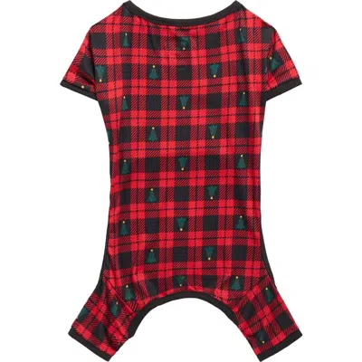 Jaclyn Matching Family Christmas Tree Plaid Dog Pajamas In Red