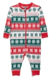 Jaclyn Matching Family Fair Isle Snowflake Fitted One-piece Pajamas In Multi