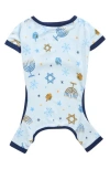 Jaclyn Matching Family Hanukkah Print Dog Pajamas In Blue