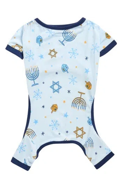 Jaclyn Matching Family Hanukkah Print Dog Pajamas In Blue
