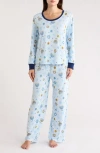 Jaclyn Matching Family Hanukkah Print Top & Pants Pajamas In Blue