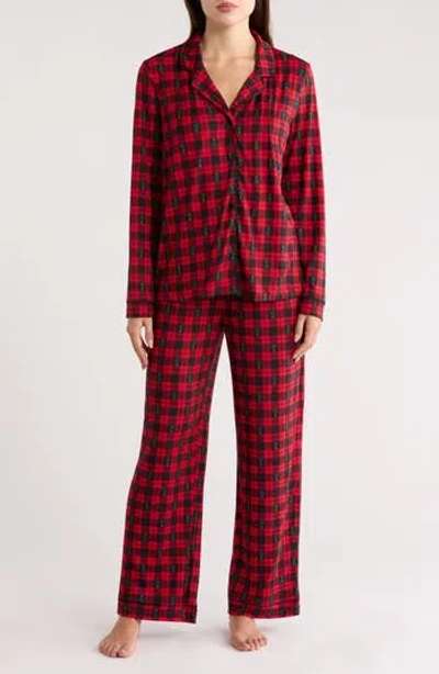 Jaclyn Notch Collar Pajamas In Red