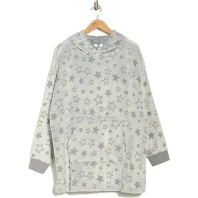 Jaclyn Oversize Plush Fleece Hoodie In Gray