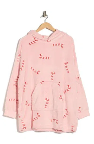 Jaclyn Oversize Plush Fleece Hoodie In Pink