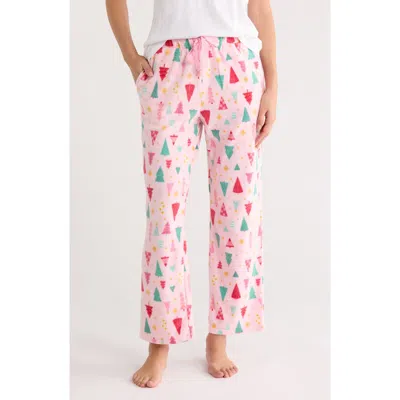 Jaclyn Print Fleece Pajama Pants In Pink