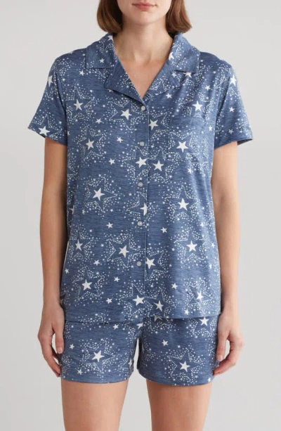 Jaclyn Print Short Pajamas In Cora Stars Vintage Indigo