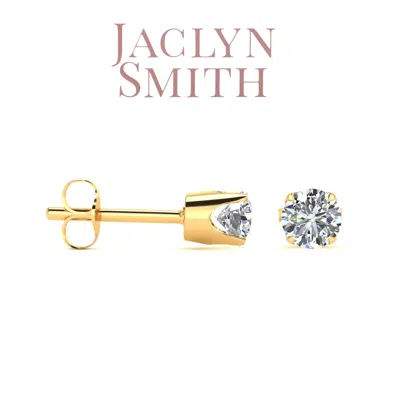 Jaclyn Smith 1/2 Carat Round Moissanite Stud Earrings In White Gold