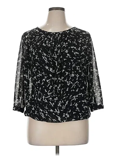 Pre-owned Jaclyn Smith 3/4 Sleeve Blouse In Black