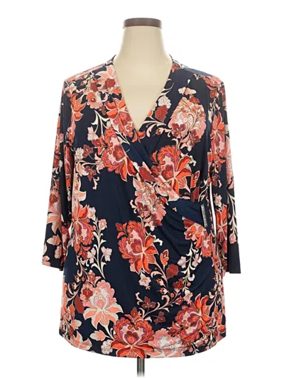 Pre-owned Jaclyn Smith 3/4 Sleeve Blouse In Blue