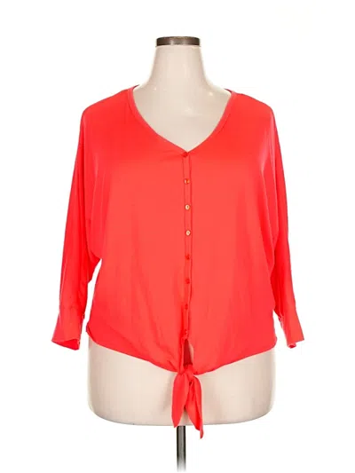 Pre-owned Jaclyn Smith 3/4 Sleeve Blouse In Orange