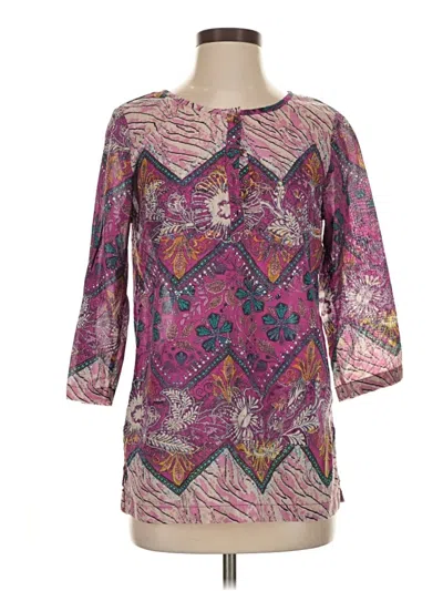 Pre-owned Jaclyn Smith 3/4 Sleeve Blouse In Purple