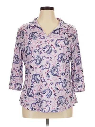 Pre-owned Jaclyn Smith 3/4 Sleeve Blouse In Purple
