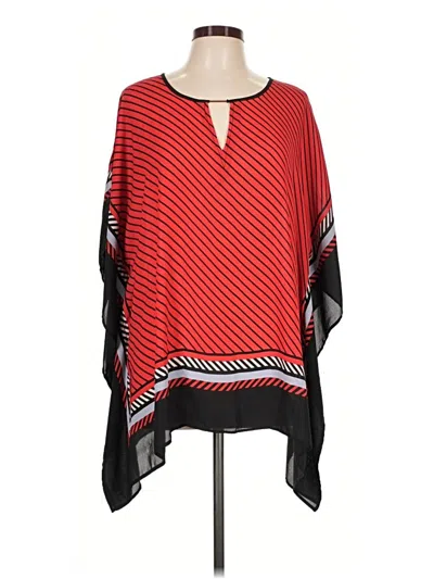 Pre-owned Jaclyn Smith 3/4 Sleeve Blouse In Red