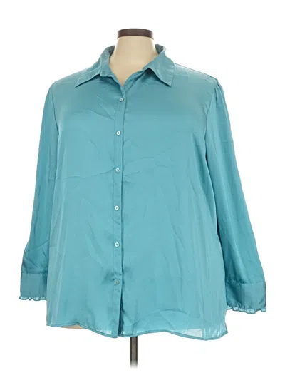 Pre-owned Jaclyn Smith 3/4 Sleeve Blouse In Teal