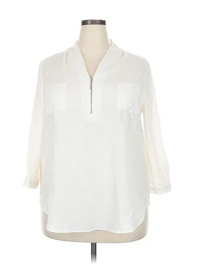 Pre-owned Jaclyn Smith 3/4 Sleeve Blouse In White