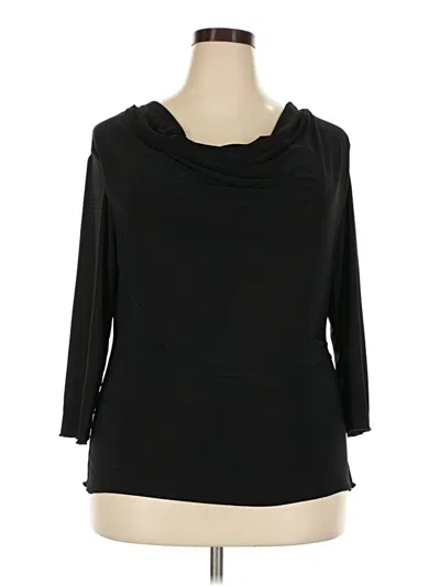 Pre-owned Jaclyn Smith 3/4 Sleeve Top Black Cowl Neck Tops