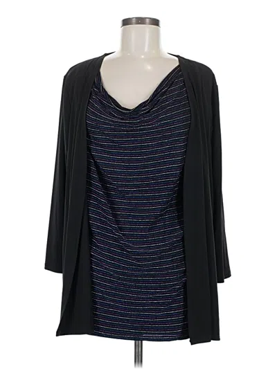 Pre-owned Jaclyn Smith 3/4 Sleeve Top Black Scoop Neck Tops