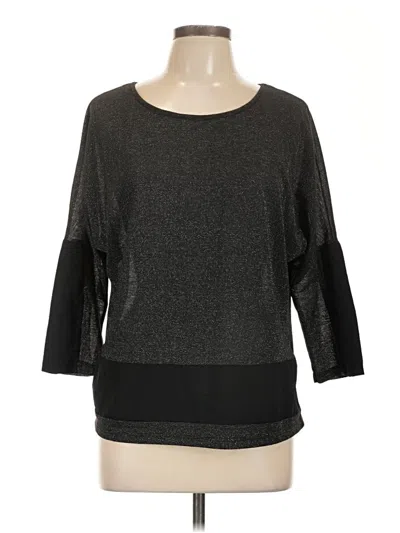 Pre-owned Jaclyn Smith 3/4 Sleeve Top Gray Boatneck Tops