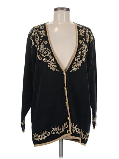 Pre-owned Jaclyn Smith Cardigan Sweater In Black