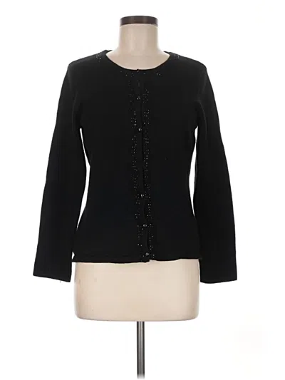 Pre-owned Jaclyn Smith Cardigan Sweater In Black