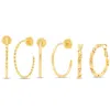 Jaclyn Smith Classic Gold Hoop Earrings Set Of 3 In Gold