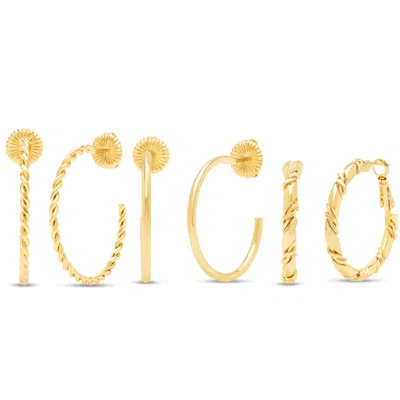 Jaclyn Smith Classic Gold Hoop Earrings Set Of 3