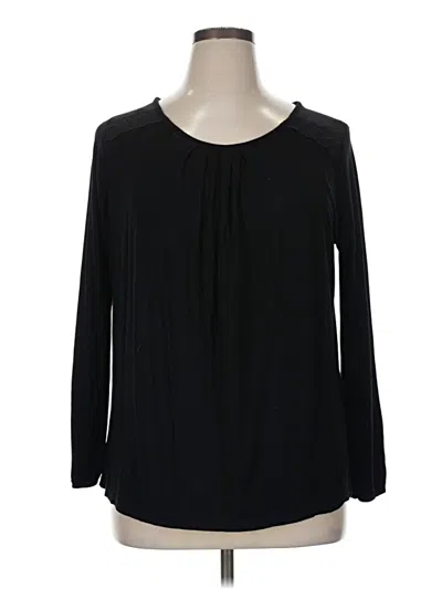 Pre-owned Jaclyn Smith Long Sleeve Blouse In Black